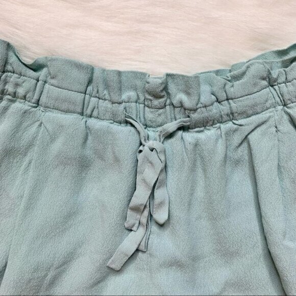 Aritzia Wilfred Montrouge Shorts Crepe Paperbag Waist Turquoise blue Size XS - Picture 6 of 16